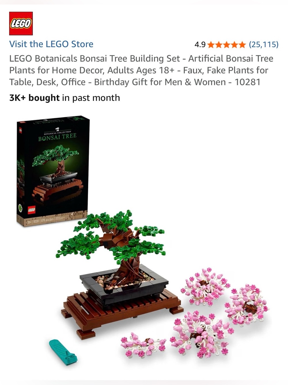 LEGO Botanicals Bonsai Tree Building Set - Open Box - Picture 4 of 6